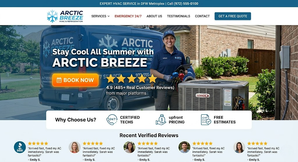 HVAC Lead Generation: 7 Proven Methods to Get More Jobs This Month 2 HVAC Website Optimized for Conversions